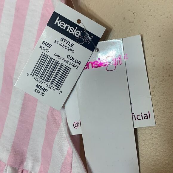 Kensie girl pink white top new with tags medium girls (D1) - Picture 2 of 5